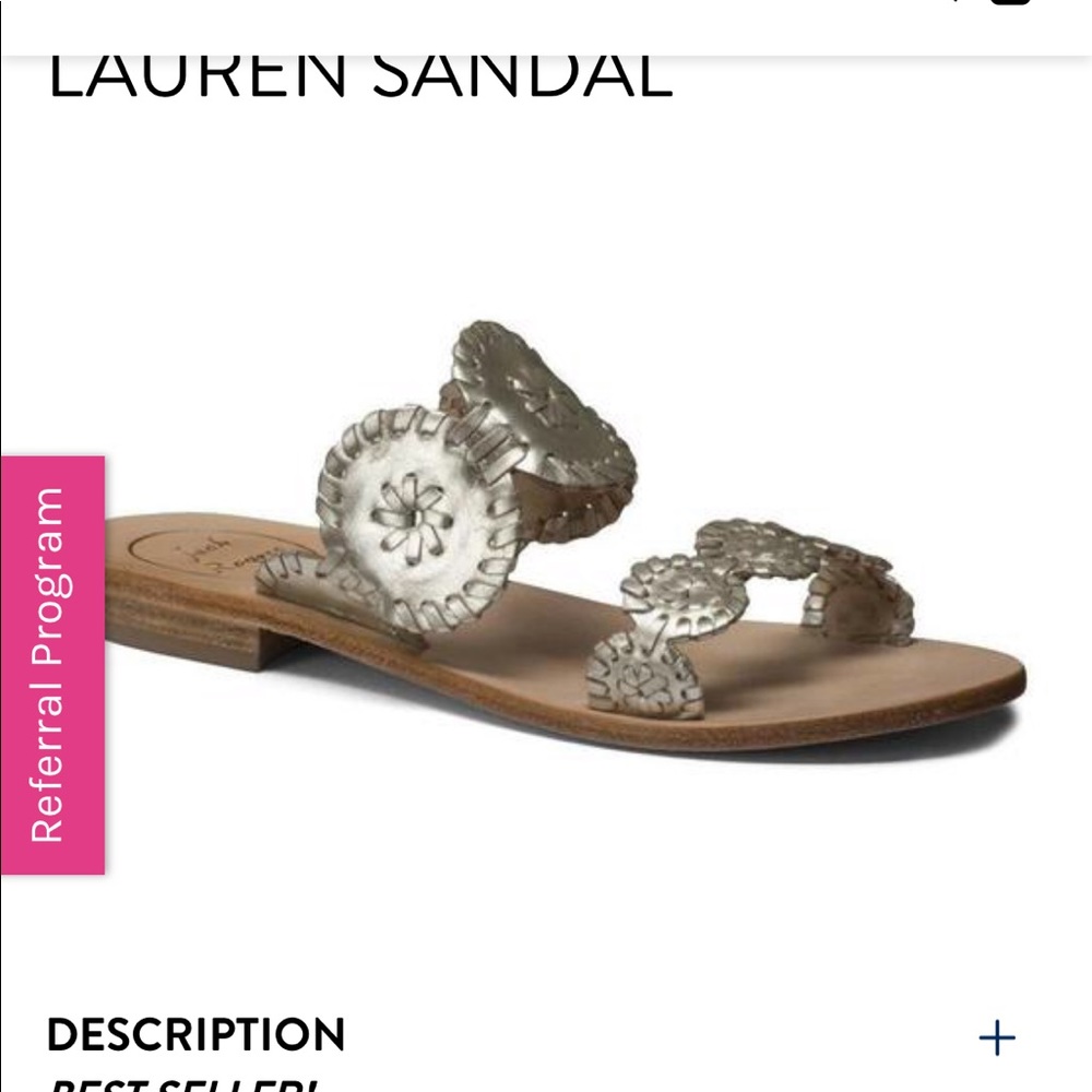 Jack Rogers Lauren Sandal in Platinum